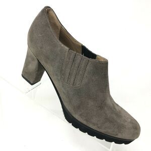 Anyi Lu 38.5 Bootie Women's Size 8 Natalie Ankle Boot Gray Suede Heel